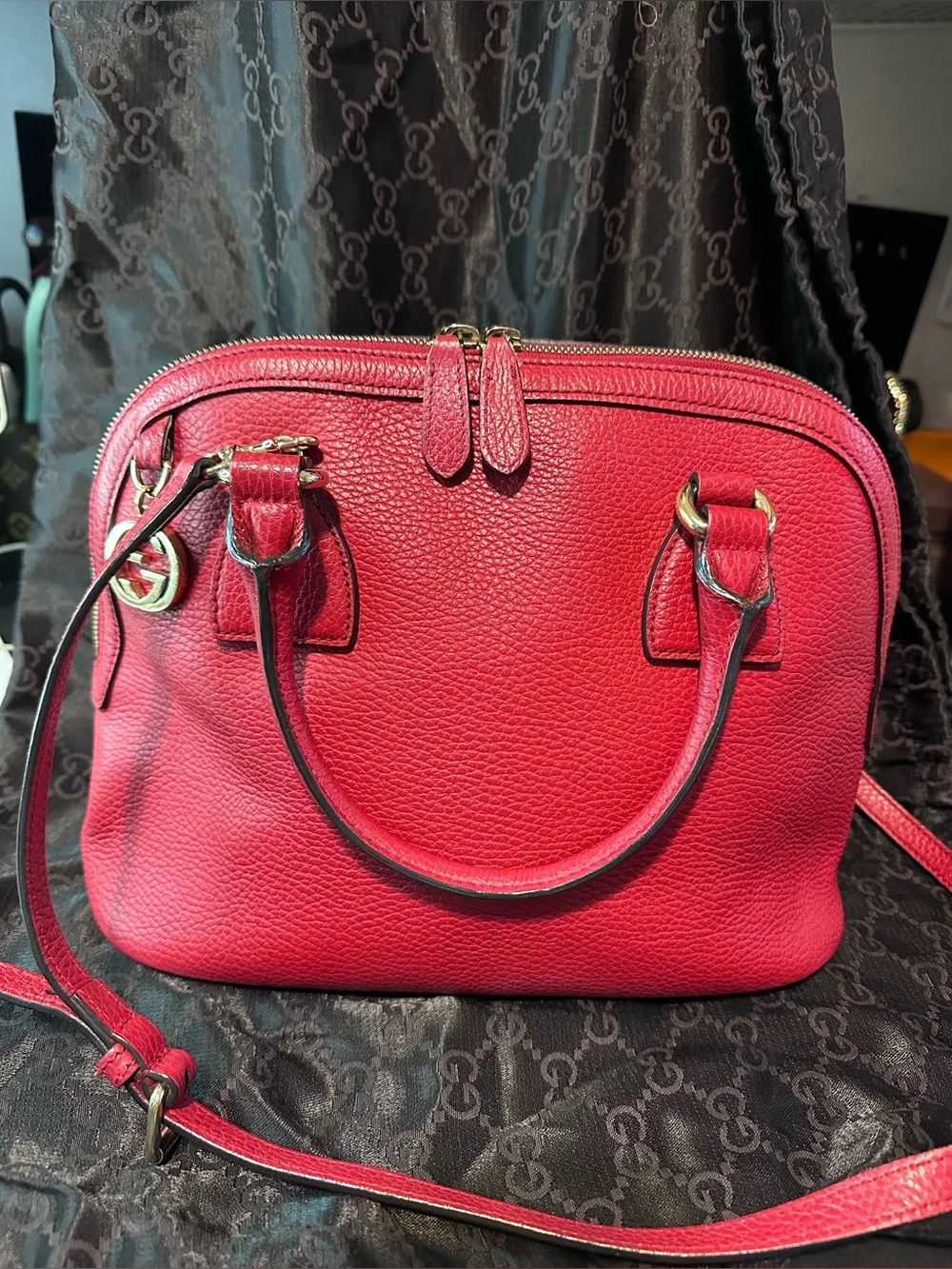 Gucci Leather GG Charm Dome 2Way Pre-Owned